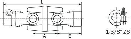 Doppel-Judo-Welle 00503a601e60 Nr. 5 30,2x80 1-3/8''z6 Binacchi