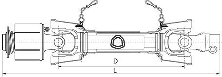Dreieckige Ratschenwelle Lw1 1-3/8''z6 D=810mm 21PS 23.8x61.3 Binacchi
