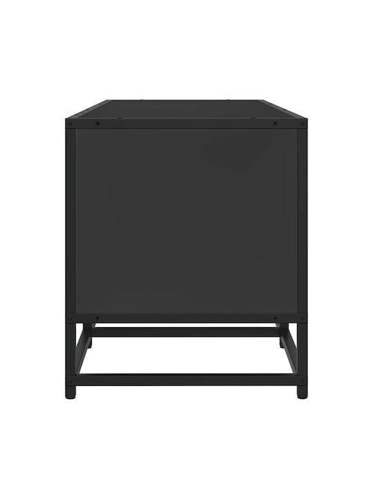 TV Stand Made of Metal & Wood Black L100xD35xH41cm