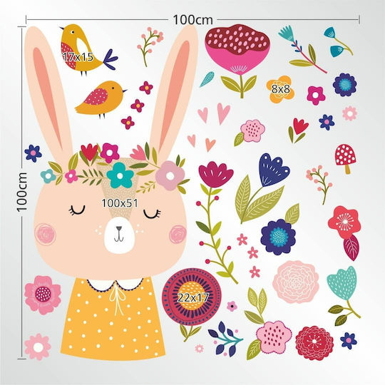 Osterhase Frühling Schaufenster 100x100cm