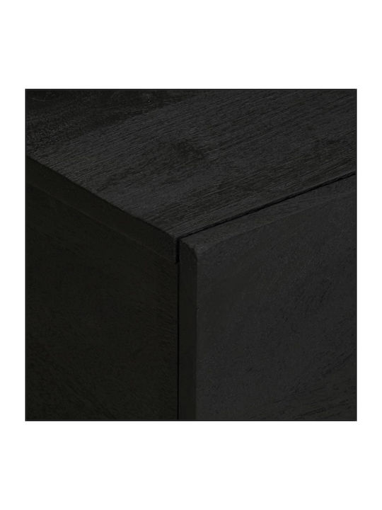 vidaXL Kaffeetisch Zentral aus Massivholz Schwarz M100xL54xH40cm