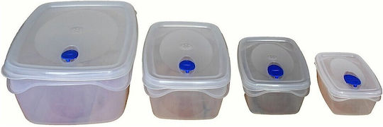 Bama Set Lunch Boxes Transparent 4 Pieces