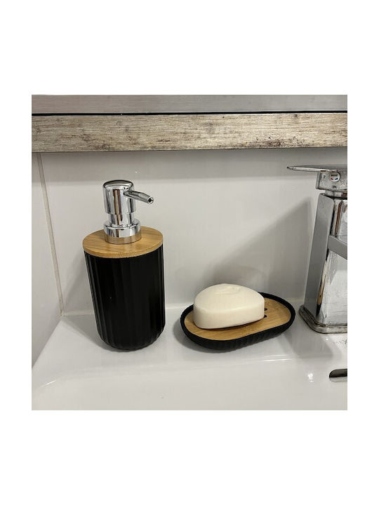 Ruhhy Plastic Bathroom Accessory Set Black 6pcs