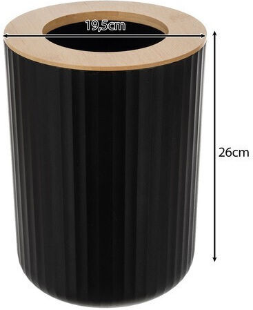 Ruhhy Plastic Bathroom Accessory Set Black 6pcs