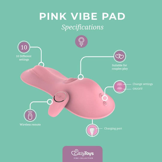 Easytoys Vibe Pad Doppelter Vibrator mit Fernbedienung 24cm Rosa