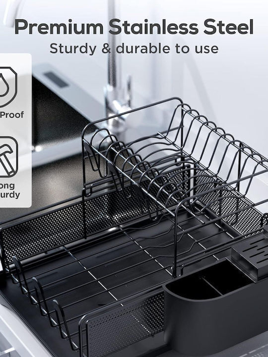 Metallic Black Sink Strainer 42x29x29cm