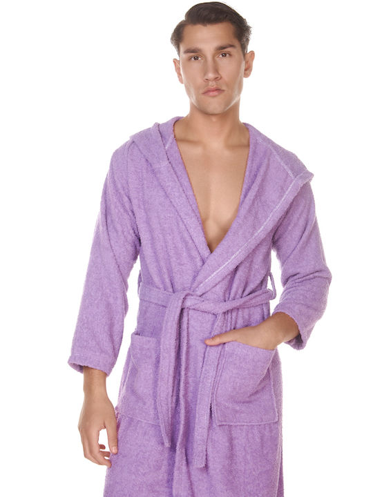 Comfort Hooded Bathrobe Purple