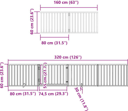 vidaXL Divider Dog in White Color 480 x 60cm