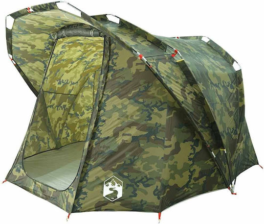vidaXL Camping Tent Tunnel Green for 4 People