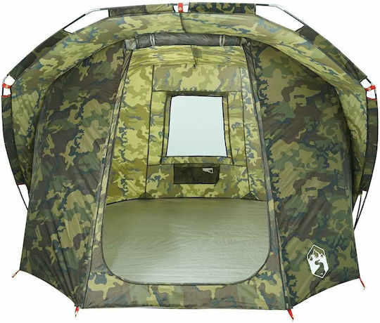 vidaXL Camping Tent Tunnel Green for 4 People