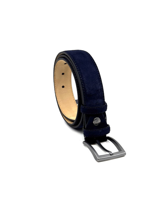 Legend Accessories Men's Leather Belt Blue