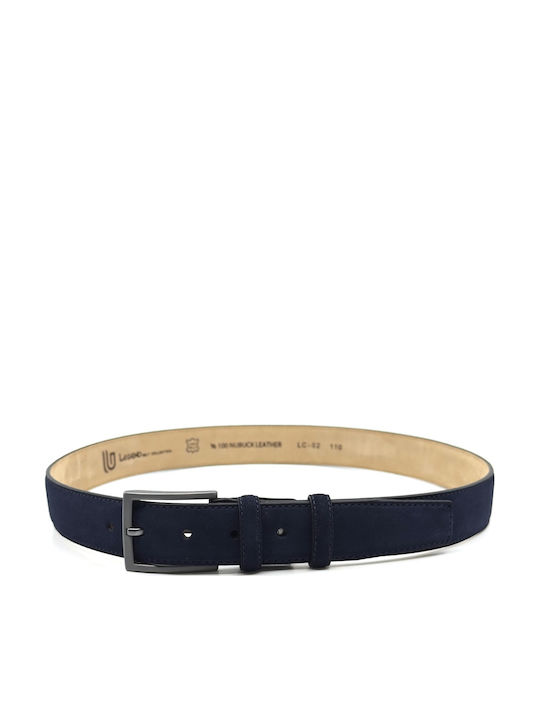 Ανδρική Ζώνη Δερμάτινη Μπλε LC-02-BLUE