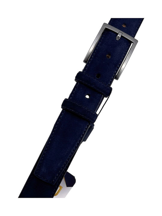Ανδρική Ζώνη Δερμάτινη Μπλε LC-02-BLUE