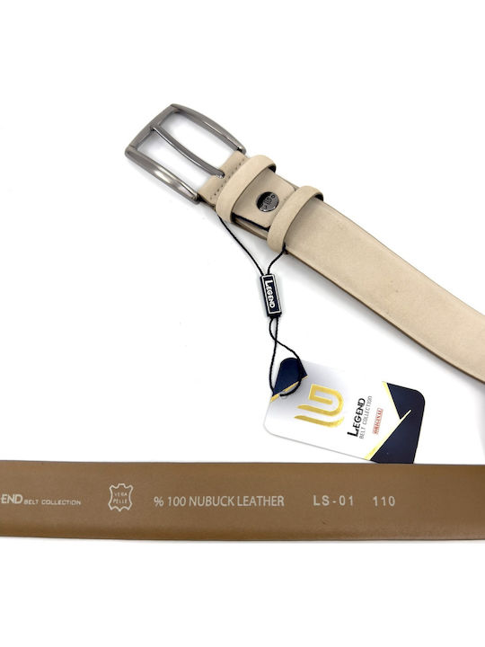 Men's Belt Leather Beige