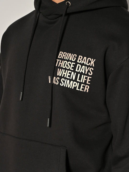 Sweatshirt with Hood Black