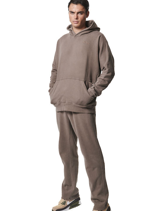 Body Action Sweatshirt Fleece with Hood Faded Effect