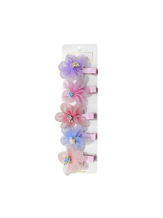 4teen-4ty Set of Kids Hair Clips with Hair Clip Flower 5pcs