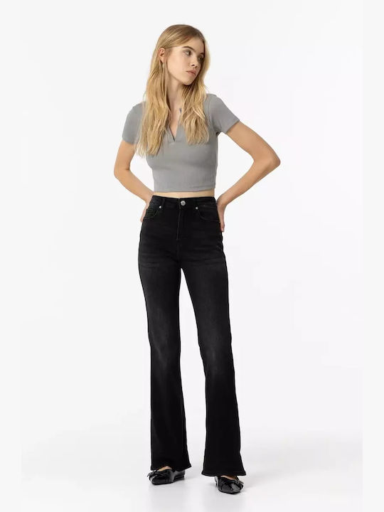 Tiffosi Woman Women's Jean Trousers in Bootcut Fit Stone Black