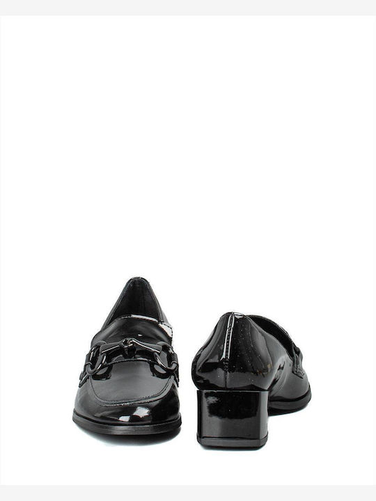 Δερμάτινα Γυναικεία Loafers σε Μαύρο Χρώμα