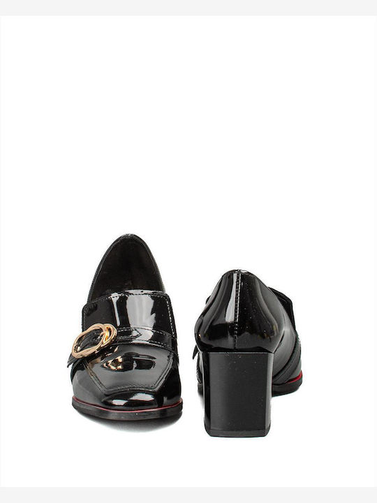 Δερμάτινα Γυναικεία Loafers σε Μαύρο Χρώμα