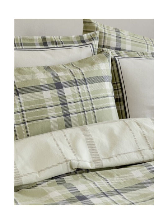 Nima Original Pillowcase Set Flannel with Envelope Cover Green 50x70cm.