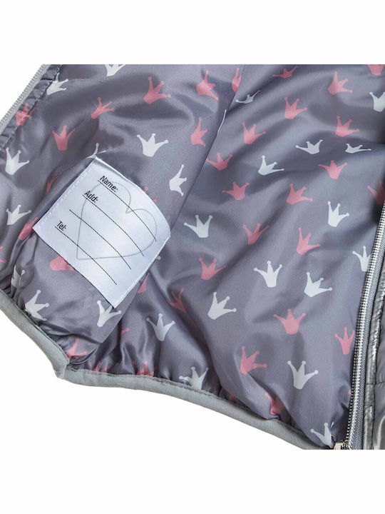 Kids' Quilted Jacket with Hood Silver