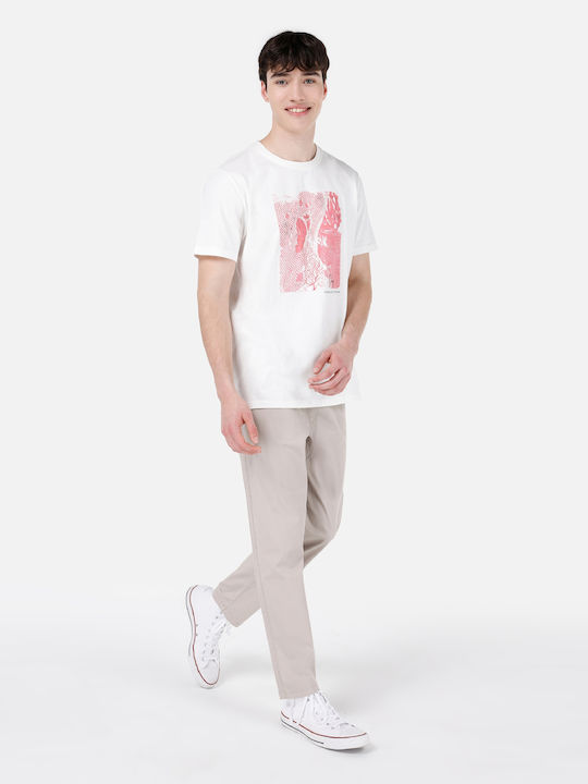 Pantaloni Elastic cu Croială Normală Beige