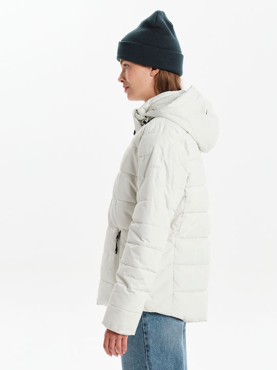 Kurz Damen Puffer Jacke Weiß