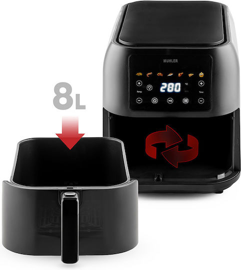 Muhler Air Fryer 8lt Μαύρο MFX-815