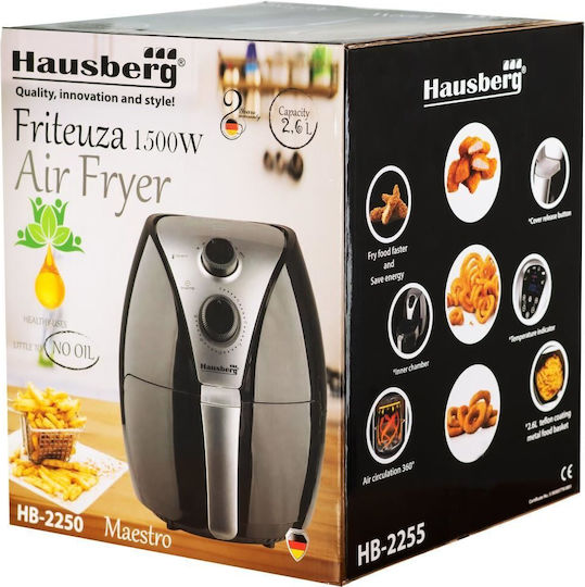 Hausberg Air Fryer 2.6lt Silver HB2250