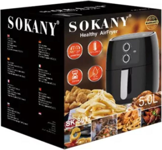 Sokany Air Fryer με Wi-Fi 5lt Μαύρο SK-8017