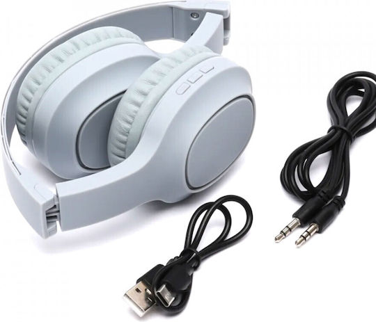 Hoco Charm W46 Bluetooth Wireless Over Ear Headphones with 20 hours of Operation Light Blue Gray