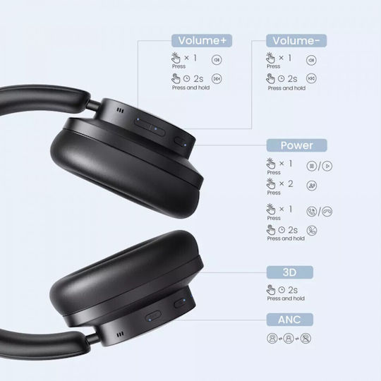 Ugreen Hitune Max 3 Безжични / Жични Over Ear Слушалки с 40 часа Работа Черни
