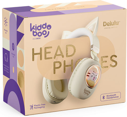 Kiddoboo Delulu Bluetooth Wireless On Ear Headphones with 6 hours of Operation Gold