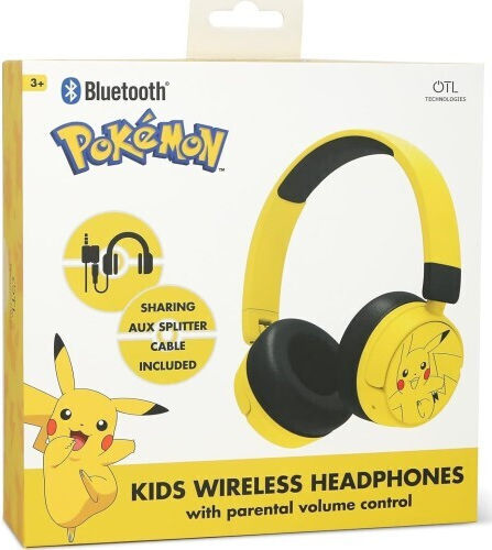 OTL Pokemon Pikachu Безжични / Жични On Ear Слушалки с 24 часа Работа Жълти