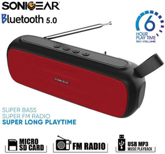 Sonic Gear Super Bass Bluetooth високоговорител 20W с радио Червен