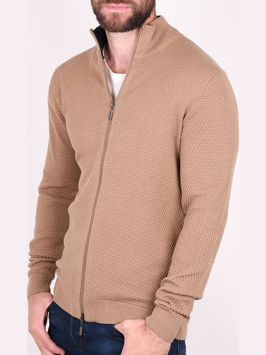 Cardigan Tricotat pentru Bărbați Beige