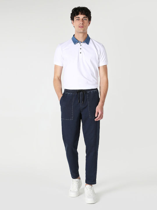 Hose Elastisch in Schlanker Passform Navy Blue