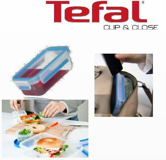 Tefal Microwave Plastic Lunch Box Clip & Close Blue 550ml