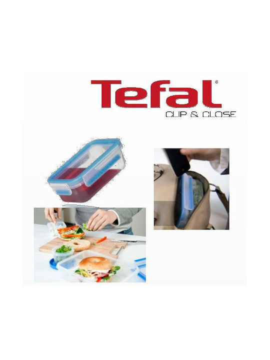 Tefal Microwave Plastic Lunch Box Clip & Close Blue 1100ml