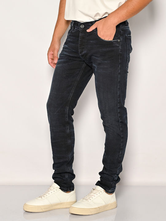 Men's Elastic Jeans Pants with Slim Fit Blue