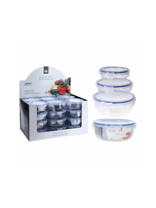 Excellent Houseware Lunchbox Kunststoff Transparent 18x18cm 3Stück