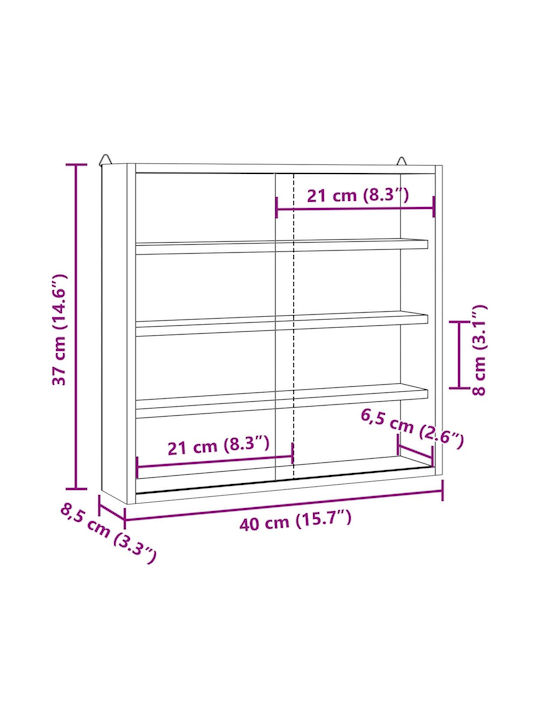 Παιδικό Ράφι Τοίχου Καφέ 40x8.5x37εκ.