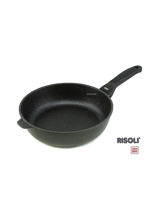 Risoli Blackplus Тиган от Лят Алуминий с Каменно Покритие Черно 28см