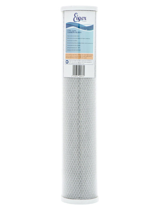 Eiger Water Filter Replacement Central Water Filtration System made of Activated Carbon 20" Big-Blue 5 μm