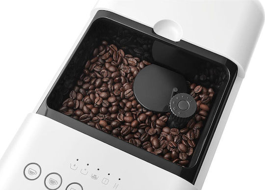 Smeg Automatic Espresso Machine 1350W Pressure 19bar with Grinder White BCC13WHMEU