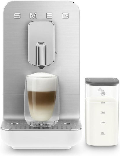 Smeg Automatic Espresso Machine 1350W Pressure 19bar with Grinder White BCC13WHMEU