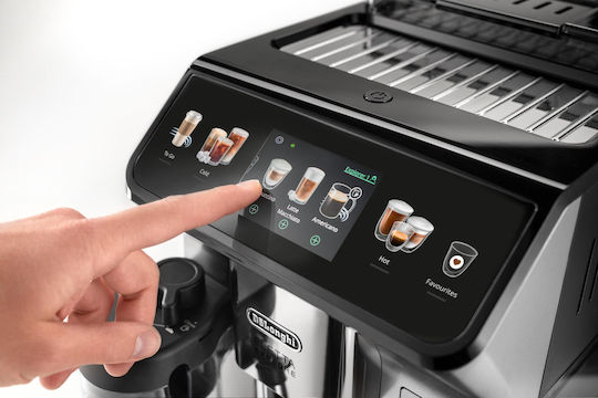 De'Longhi Eletta Explore Αυτόματη Μηχανή Espresso 1450W Πίεσης 19bar για Cappuccino με Μύλο Άλεσης Ασημί ECAM 450.55.S