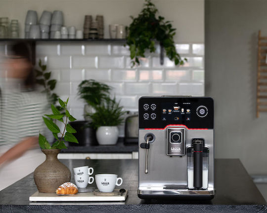 Gaggia Accademia Automatic Espresso Coffee Machine 1500W Pressure 15bar for Cappuccino with Grinder Silver RI9782/01