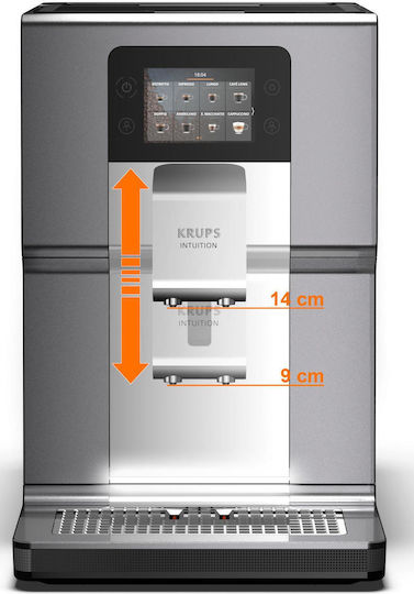 Krups Intuition Preference+ 1450W Налягане 15бар за капучино с мелачка Сребриста